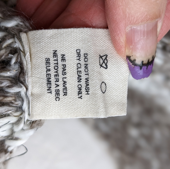 Billabong EUC cardigan sweater Designer's Closet large metallic gold brown white - Picture 15 of 16